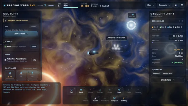 Warping out of a sector